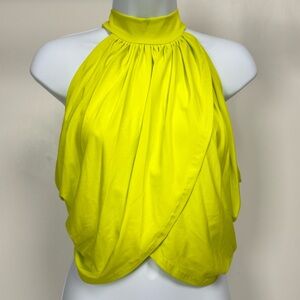 Vibrant Yellow Halter Neck Women's Top